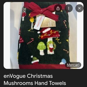 Mushroom Christmas towels